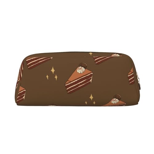 WXZYFP Schokoladenquadrate Kuchen. Das Federmäppchen ist aus gekreuztem Leder (PVC), Futter aus 100 % Polyester und Vollsiebdruck von WXZYFP