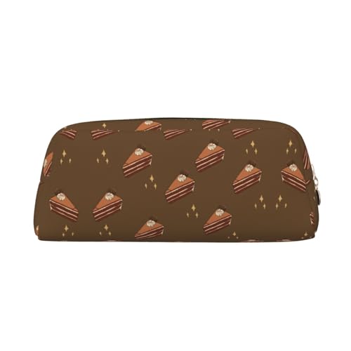 WXZYFP Schokoladenquadrate Kuchen. Das Federmäppchen ist aus gekreuztem Leder (PVC), Futter aus 100 % Polyester und Vollsiebdruck von WXZYFP