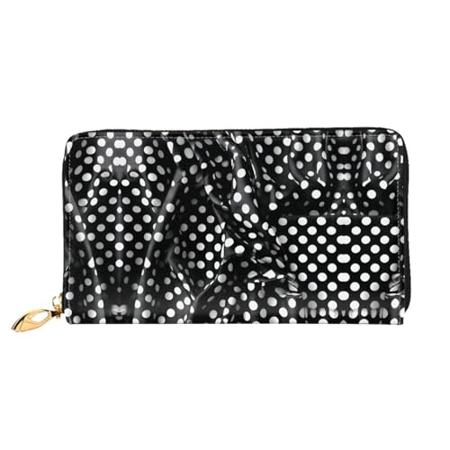 WXZYFP Schwarze und weiße Wellpappe, langes Portemonnaie, doppelseitiger Druck, Mikrofaser-Leder-Material, Unisex, wasserdicht und langlebig von WXZYFP