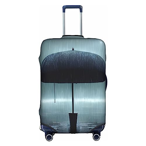 WXZYFP Schwarzer Regenschirm im Regen Die Schutzhülle für den Koffer mit einem doppelseitigen einzigartigen Druck hilft Ihnen, den falschen Koffer während der Reise zu vermeiden. von WXZYFP