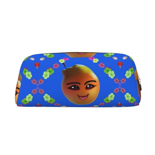 WXZYFP Smiley-gelbe Birne. Das Federmäppchen besteht aus gekreuztem Leder (PVC), Futter aus 100 % Polyester und Vollsiebdruck von WXZYFP