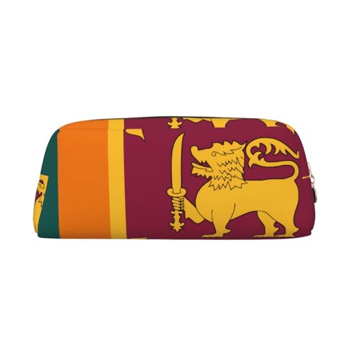 WXZYFP Sri Lanka Flagge. Das Federmäppchen ist aus gekreuztem Leder (PVC), Futter aus 100 % Polyester und Vollsiebdruck von WXZYFP