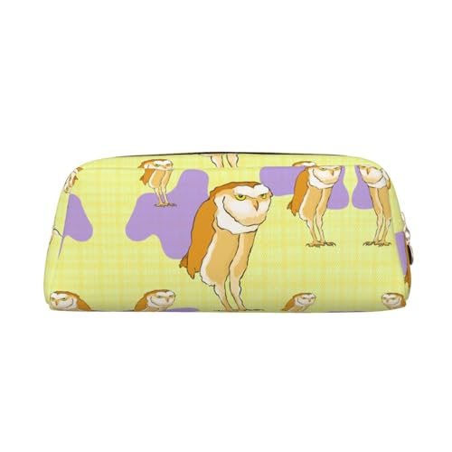 WXZYFP Stehende Eule: Das Federmäppchen besteht aus quernarbigem Leder (PVC), Futter aus 100 % Polyester und Vollsiebdruck von WXZYFP