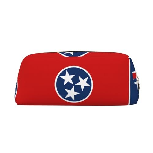 WXZYFP Tennessee State Flagge. Das Federmäppchen ist aus gekreuztem Leder (PVC), Futter aus 100 % Polyester und Vollsiebdruck von WXZYFP