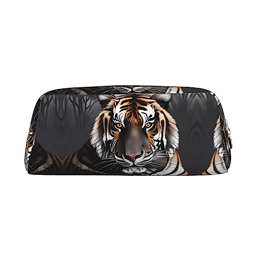 WXZYFP Tiger at rest Das Federmäppchen ist aus gekreuztem Leder (PVC), Futter aus 100 % Polyester und Vollsiebdruck von WXZYFP