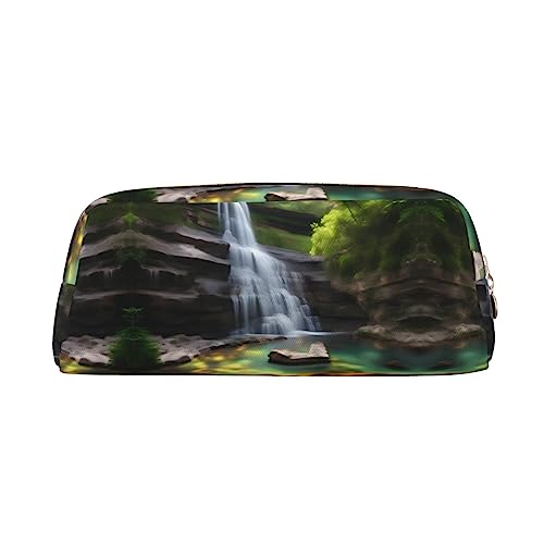 WXZYFP Wasserfall-Ansichten: Das Federmäppchen besteht aus gekreuztem Leder (PVC), Futter aus 100 % Polyester und Vollsiebdruck von WXZYFP