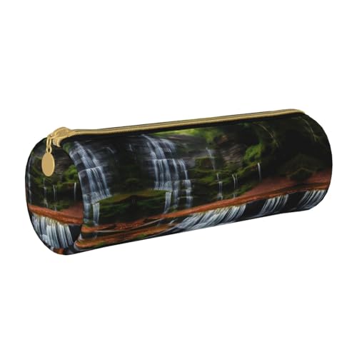 WXZYFP Waterfall View Umweltfreundliches Federmäppchen aus genarbtem Leder, leicht und tragbar, geeignet für den täglichen Gebrauch. von WXZYFP