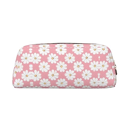 WXZYFP Weiße Chrysanthemen-Texturttabelle. Das Federmäppchen ist aus gekreuztem Leder (PVC), Futter aus 100 % Polyester und Vollsiebdruck von WXZYFP