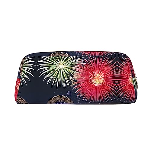 WXZYFP Wunderschönes Feuerwerk. Das Federmäppchen besteht aus quernarbigem Leder (PVC), 100 % Polyester-Futter und Vollsiebdruck von WXZYFP