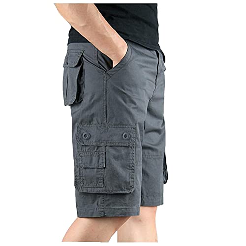 WXZZ Herren Vintage Cargo Shorts Baumwolle Bermuda Casual Kurz Hose Multi-Tasche Carghose Chino Shorts Outdoor Wanderhose Trekkinghose übergrößen M-7XL von WXZZ