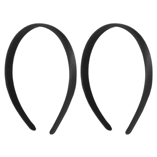 2 Stück Breit Haarreifen Satin-Haarbänder Einfarbige Stirnbänder für Damen Rutschfest Haarschmuck für Frauen Mädchen Make-up-Entfernung Reinigung Hautpflege Karneval Halloween (Breite 1.5 cm) von WY LIGHTING LEVEL