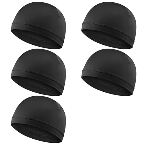 5 Stück Fahrradmütze Unter Helm Laufmütze Multifunktionale Wintermütze Skull Cap Helmfutter Winter Warme Dünne Mütze Geeignet zum Radfahren Fahrrad Helm Mütze Radmütze Sportmütze für Herren Damen von WY LIGHTING LEVEL