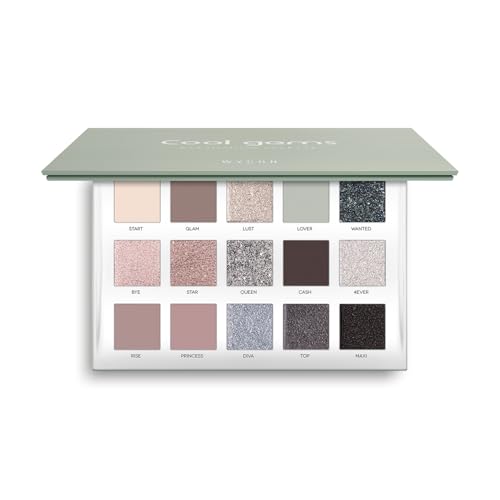 WYCON Cosmetics Cool Gems Lidschatten-Palette mit 15 Farben Matt und Shimmer und Farbverlauf von WYCON cosmetics