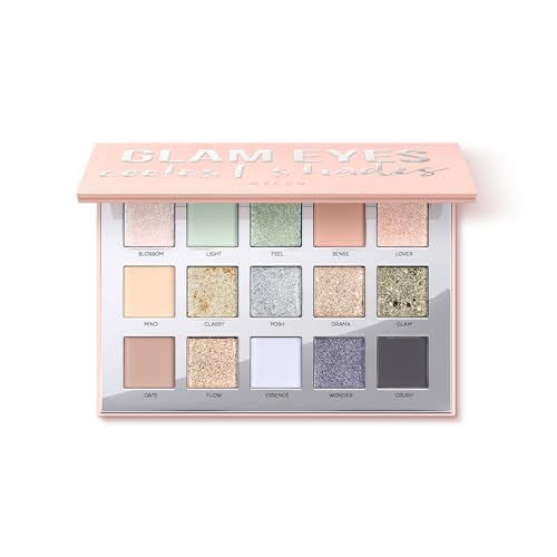 WYCON cosmetics GLAM EYES EYESHADOW Augenpalette mit 15 Lidschatten matt und shimmer, hoch nuancierbare COOLEST SHADES von WYCON cosmetics