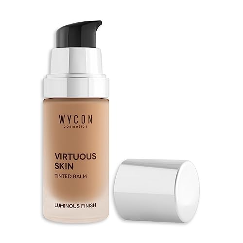 WYCON cosmetics Virtuous Skin – Vegane Foundation, flüssig, für Gesicht, Finish Natural Glow, geglättet und aufgefüllt, leichte und modulare Abdeckung, Sonnenschutz LSF 15-28 ml von WYCON cosmetics