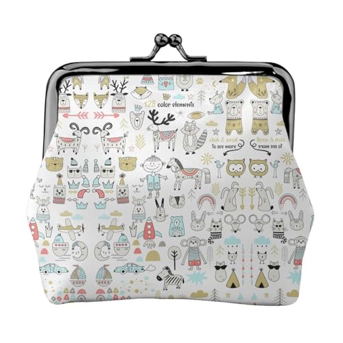 Animal Rabbit Fox Dee Printing Minimalist Lightweight Wallet for School and Work Commutes, Schwarz , Einheitsgröße, Münztasche von WYCZHY