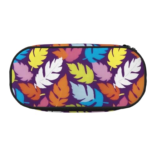 Federmäppchen, buntes Unkrautmuster, hohe Kapazität, Federmäppchen, Organizer, Federmäppchen, ästhetisches Zubehör für Erwachsene, Schwarz , Einheitsgröße, Taschen-Organizer von WYCZHY