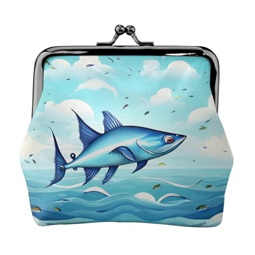 Flying Fish in The Oceans Printing Minimalist Lightweight Wallet for School and Work Commutes, Schwarz , Einheitsgröße, Münztasche von WYCZHY
