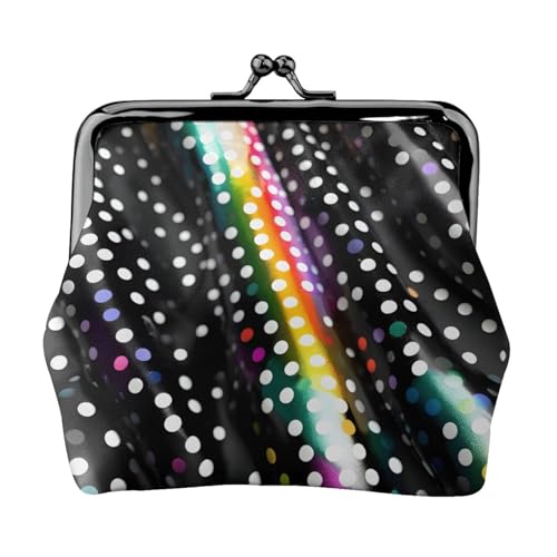 Glitzernde Regenbogen-Geldbörse mit Punkten, Schwarz und Weiß, minimalistisch, leicht, für Schule und Arbeit, Pendler, Schwarz , Einheitsgröße, Münztasche von WYCZHY