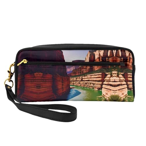 Grand Canyon Kleine Kosmetiktasche, tragbar, niedlich, Reise-Make-up-Tasche für Damen, Make-up-Pinsel-Organizer-Tasche, Schwarz , Einheitsgröße, Kosmetiktasche von WYCZHY