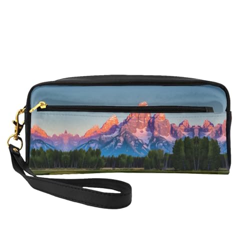 Grand Teton National Park kleine Kosmetiktasche, tragbar, niedlich, Reise-Make-up-Tasche für Damen, Make-up-Pinsel-Organizer-Tasche, Schwarz , Einheitsgröße, Kosmetiktasche von WYCZHY