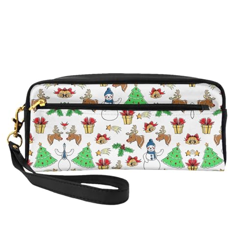 Kleine Kosmetiktasche mit Aufschrift "Merry Christmas", tragbar, niedlich, Reise-Make-up-Tasche für Damen, Make-up-Pinsel-Organizer-Tasche, Schwarz , Einheitsgröße, Kosmetiktasche Kleine Kosmetiktasche mit Aufschrift "Merry Christmas", tragbar, niedlich, Reise-Make-up-Tasche für Damen, Make-up-Pinsel-Organizer-Tasche, Schwarz , Einheitsgröße, Kosmetiktasche von WYCZHY