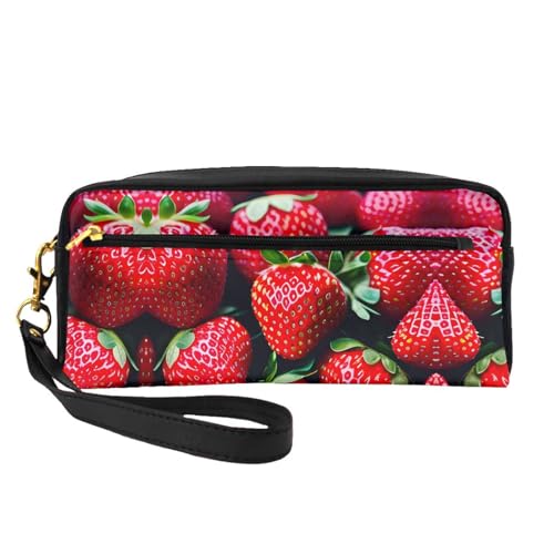 Kleine Kosmetiktasche mit Erdbeermotiv, tragbar, niedlich, Reise-Make-up-Tasche für Damen, Make-up-Pinsel-Organizer-Tasche, Schwarz , Einheitsgröße, Kosmetiktasche Kleine Kosmetiktasche mit Erdbeermotiv, tragbar, niedlich, Reise-Make-up-Tasche für Damen, Make-up-Pinsel-Organizer-Tasche, Schwarz , Einheitsgröße, Kosmetiktasche von WYCZHY