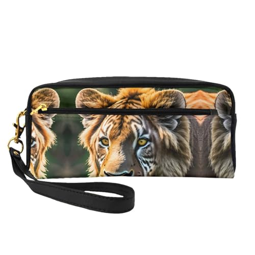 Kleine Kosmetiktasche mit afrikanischen Tieren, tragbar, niedlich, Reise-Make-up-Tasche für Damen, Make-up-Pinsel-Organizer-Tasche, Schwarz , Einheitsgröße, Kosmetiktasche von WYCZHY