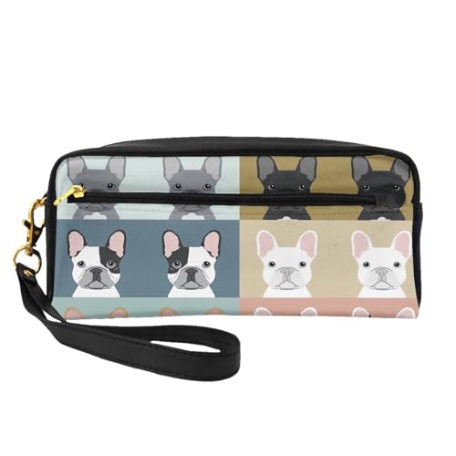 Kleine Kosmetiktasche mit französischer Bulldogge, tragbar, niedlich, Reise-Make-up-Tasche für Damen, Make-up-Pinsel-Organizer-Tasche, Schwarz , Einheitsgröße, Kosmetiktasche Kleine Kosmetiktasche mit französischer Bulldogge, tragbar, niedlich, Reise-Make-up-Tasche für Damen, Make-up-Pinsel-Organizer-Tasche, Schwarz , Einheitsgröße, Kosmetiktasche von WYCZHY