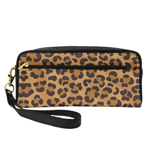 Kleine Kosmetiktasche mit gelbem Leopardenmuster, tragbar, niedlich, Reise-Make-up-Tasche für Damen, Make-up-Pinsel-Organizer-Tasche, Schwarz , Einheitsgröße, Kosmetiktasche Kleine Kosmetiktasche mit gelbem Leopardenmuster, tragbar, niedlich, Reise-Make-up-Tasche für Damen, Make-up-Pinsel-Organizer-Tasche, Schwarz , Einheitsgröße, Kosmetiktasche von WYCZHY