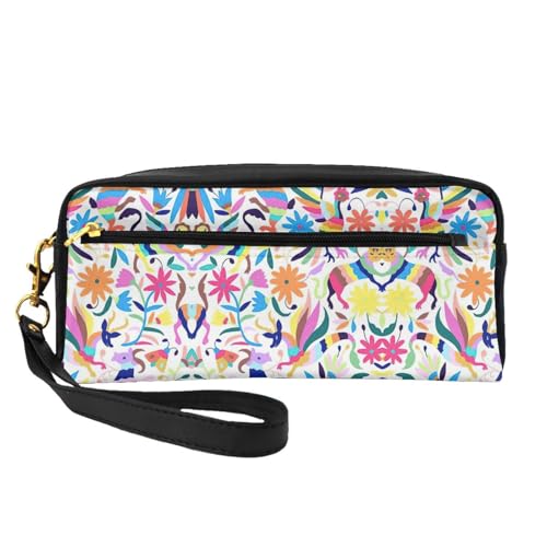 Kleine Kosmetiktasche mit mexikanischen Otomi-Tieren, tragbar, niedlich, Reise-Make-up-Tasche für Damen, Make-up-Pinsel-Organizer-Tasche, Schwarz , Einheitsgröße, Kosmetiktasche Kleine Kosmetiktasche mit mexikanischen Otomi-Tieren, tragbar, niedlich, Reise-Make-up-Tasche für Damen, Make-up-Pinsel-Organizer-Tasche, Schwarz , Einheitsgröße, Kosmetiktasche von WYCZHY