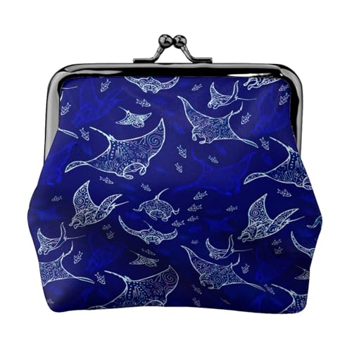 Manta Ray and Fish Printing Minimalist Lightweight Wallet for School and Work Commutes, Schwarz , Einheitsgröße, Münztasche von WYCZHY