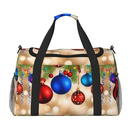 Merry Christmas Reisetasche mit Reißverschlüssen und Griffen, große, faltbare Reisetasche für Familienurlaub, Schwarz , Einheitsgröße Merry Christmas Reisetasche mit Reißverschlüssen und Griffen, große, faltbare Reisetasche für Familienurlaub, Schwarz , Einheitsgröße von WYCZHY