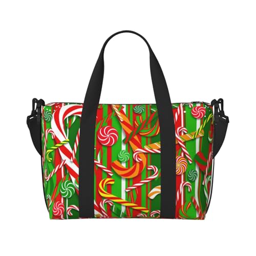 Merry Christmas Reisetaschen, Wochenend-Handgepäck für Damen, Sporttasche, Workout-Reisetasche, Übernachtung, Schwarz , Einheitsgröße von WYCZHY