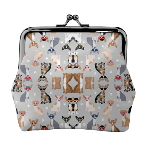 Minimalistische leichte Geldbörse mit Hundebrillen-Druck, für Schule und Arbeit, Pendler, Schwarz , Einheitsgröße, Münztasche von WYCZHY