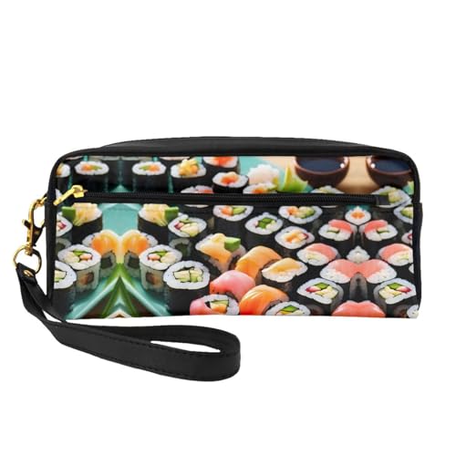 Sushi-Kosmetiktasche, tragbar, niedlich, Reise-Make-up-Tasche für Damen, Make-up-Pinsel-Organizer-Tasche, Schwarz , Einheitsgröße, Kosmetiktasche von WYCZHY