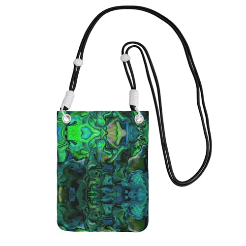 WYCZHY Abalone Reise-Handytasche, Crossbody-Tasche mit Schulterriemen für Handy, Reisepass, Geldbörse, Schwarz , Einheitsgröße von WYCZHY