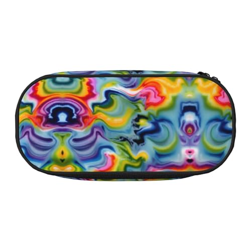 WYCZHY Batik-Federmäppchen mit hoher Kapazität, Federmäppchen, Organizer, Federmäppchen, ästhetisches Zubehör für Erwachsene, Schwarz , Einheitsgröße, Taschen-Organizer von WYCZHY