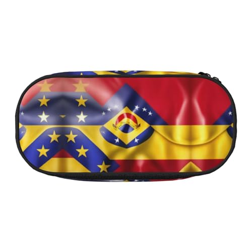 WYCZHY Federmäppchen, Motiv: Flagge von Venezuela, hohe Kapazität, Federmäppchen, Organizer, Federmäppchen, ästhetisches Zubehör für Erwachsene, Schwarz , Einheitsgröße, Taschen-Organizer von WYCZHY