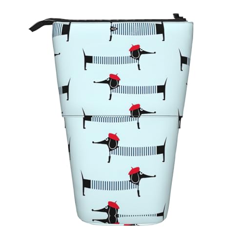 WYCZHY Federmäppchen, Motiv: Pariser Dackel, niedlich, geräumig, für Arbeit, Büro, Künstler, Zubehör, Schwarz , Einheitsgröße, Taschen-Organizer WYCZHY Federmäppchen, Motiv: Pariser Dackel, niedlich, geräumig, für Arbeit, Büro, Künstler, Zubehör, Schwarz , Einheitsgröße, Taschen-Organizer von WYCZHY