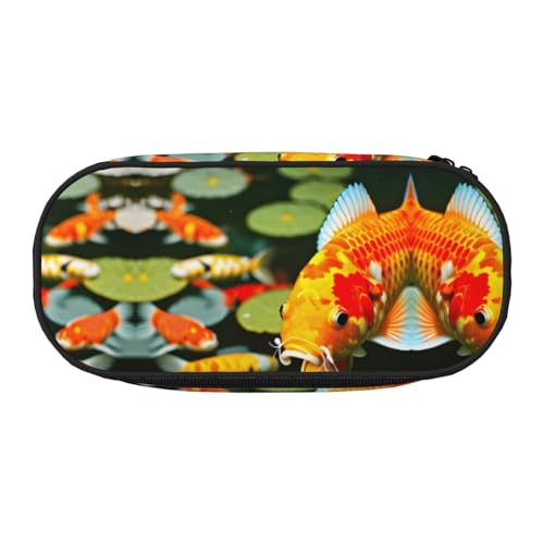 WYCZHY Federmäppchen, japanisches hübsches Koi-Fisch, hohe Kapazität, Federmäppchen, Organizer, Federmäppchen, ästhetisches Zubehör für Erwachsene, Schwarz , Einheitsgröße, Taschen-Organizer von WYCZHY