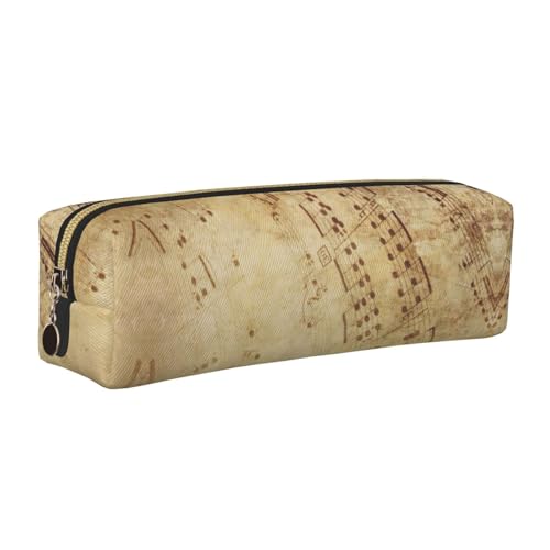 WYCZHY Federmäppchen aus Leder, für Notenblätter, mit großem Fassungsvermögen, für Schule, Schreibwarenwerkzeug, gold, Einheitsgröße, Kosmetiktasche von WYCZHY