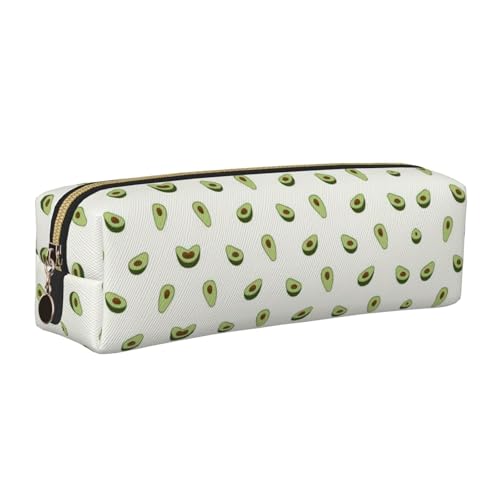 WYCZHY Federmäppchen aus Leder mit Avocado-Druck, große Kapazität, Tasche für Schule, Schreibwarenwerkzeug, gold, Einheitsgröße, Kosmetiktasche von WYCZHY