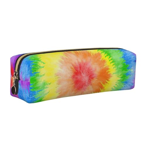 WYCZHY Federmäppchen aus Leder mit Batikdruck, für Studenten, Marker, große Kapazität, Tasche für Schule, Schreibwarenwerkzeug, gold, Einheitsgröße, Kosmetiktasche von WYCZHY