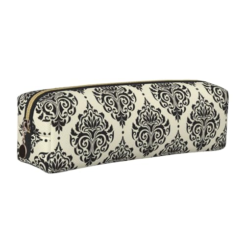 WYCZHY Federmäppchen aus Leder mit asiatischen Elefanten, mit großem Fassungsvermögen, für Schule, Schreibwarenwerkzeug, gold, Einheitsgröße, Kosmetiktasche von WYCZHY