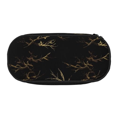 WYCZHY Federmäppchen mit 3D-Goldmarmorierung, hohe Kapazität, Federmäppchen, Organizer, Federmäppchen, ästhetisches Zubehör für Erwachsene, Schwarz , Einheitsgröße, Taschen-Organizer von WYCZHY