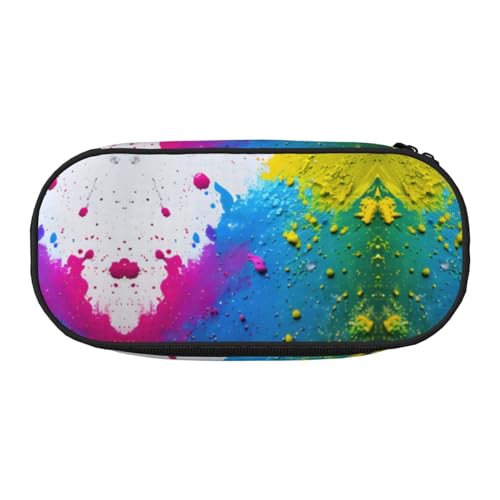 WYCZHY Federmäppchen mit Farbspritzer-Hintergrund, hohe Kapazität, Federmäppchen, Organizer, Federmäppchen, ästhetisches Zubehör für Erwachsene, Schwarz , Einheitsgröße, Taschen-Organizer von WYCZHY