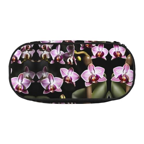 WYCZHY Federmäppchen mit Glocken-Orchideen-Muster, hohe Kapazität, Federmäppchen, Organizer, Stifteetui, ästhetisches Zubehör für Erwachsene, Schwarz , Einheitsgröße, Taschen-Organizer von WYCZHY