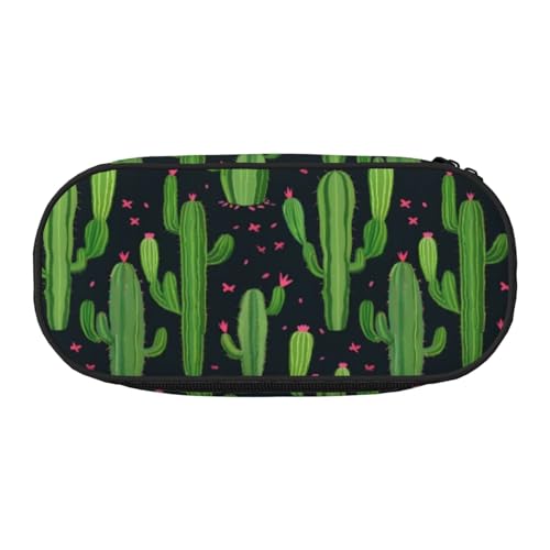 WYCZHY Federmäppchen mit Kaktuskunst, hohe Kapazität, Federmäppchen, Organizer, Federmäppchen, ästhetisches Zubehör für Erwachsene, Schwarz , Einheitsgröße, Taschen-Organizer von WYCZHY