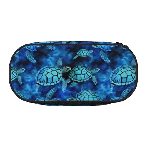 WYCZHY Federmäppchen mit Meeresschildkröte, hohe Kapazität, Federmäppchen, Organizer, Stifteetui, ästhetisches Zubehör für Erwachsene, Schwarz , Einheitsgröße, Taschen-Organizer von WYCZHY